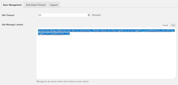 Turn on Auto Logout