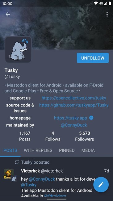 Tusky for Mastodon