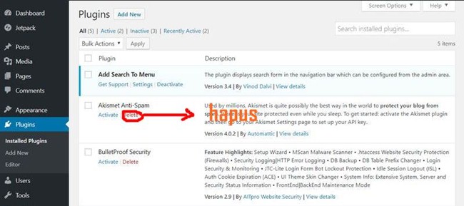 hapus plugin